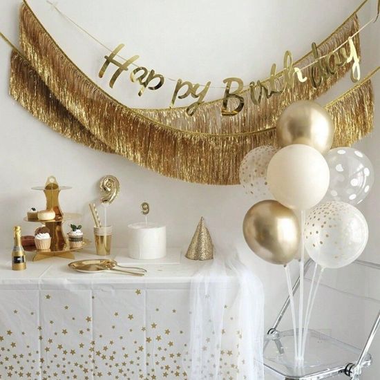 Picture of Premium Foil Fringe Tinsel Garland Creative 2M Foil Banner Birthday Party Wedding Decoration Christmas Home Wall Decor